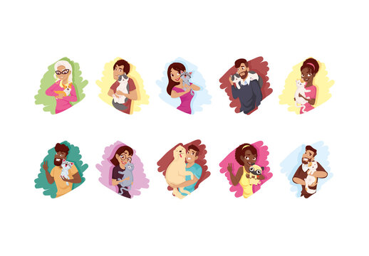 People and Pets Illustration Design Set