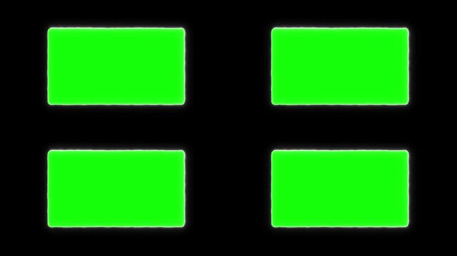 Abstract futuristic neon glow frames set on chroma key background dynamic footage clip