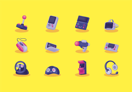 Gaming Controller Illustration Design Set