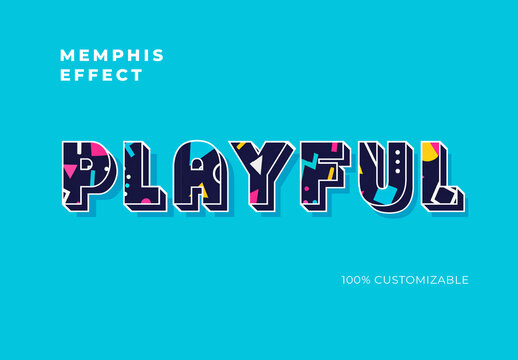 Playful Memphis Geometric Text Effect