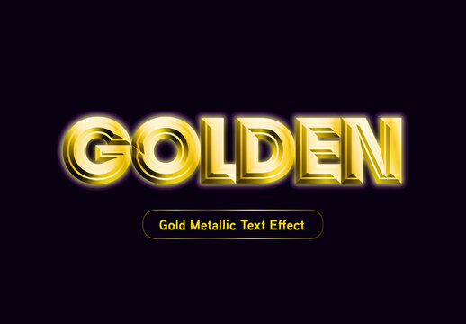 Shine Metallic Bold Text Effect