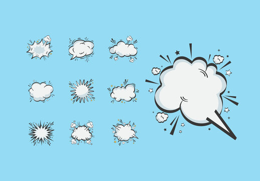 Pop Art Illustration Icons Set