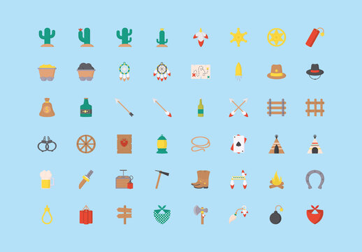 Wild West Illustration Design Set