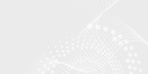 Futuristic gray white abstract background. shining wave lines pattern