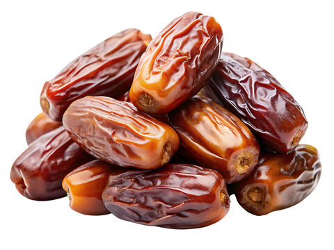 Pile of brown dates on black background stack fruit