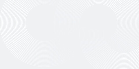 Abstract white glowing geometric lines on gray background. Modern shiny blue circle lines pattern. Futuristic technology concept.