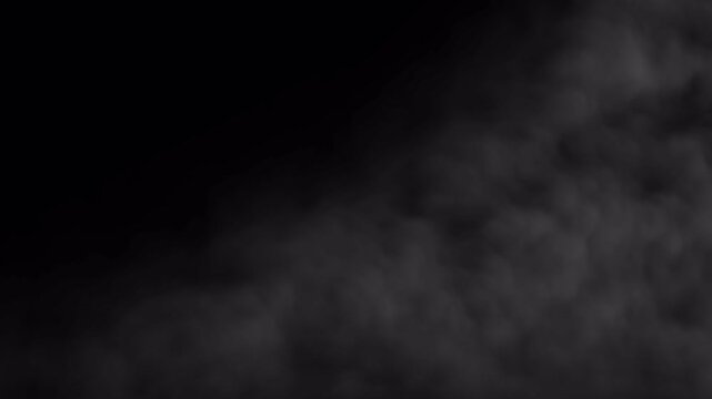 Moving smoke on transparent background, looping alpha channel