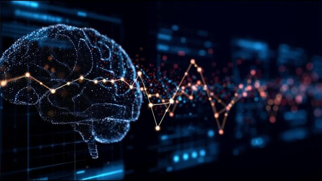 Agentic enterprise. AI native operations. Intelligent workflows. Enterprise scale. A digital representation of a brain with data visualization elements.