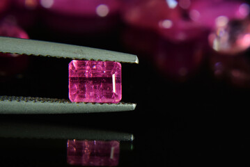 Expensive gemstones, carefully selected for jewelry making.