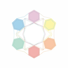 Obraz premium Colorful Hexagons in Circle