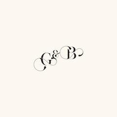 Obraz premium with monogram concept elegancy and beauty in one look BG wedding caligraphic logo letter