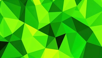 Fototapeta premium Abstract Green Geometry: A vibrant and modern composition of interconnected triangles in varying shades of green, creating a dynamic visual effect.
