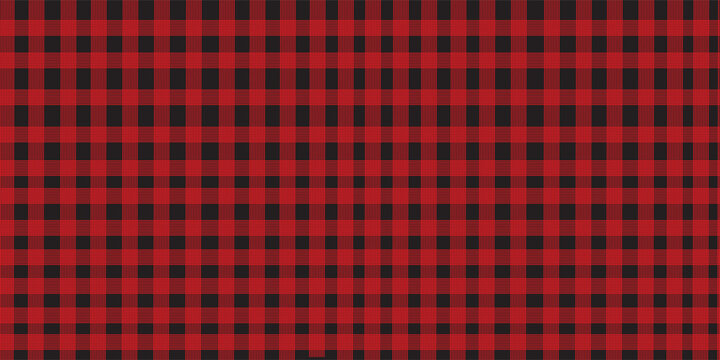 Buffalo plaid pattern in red and black. Seamless background