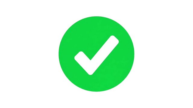 Switching Green Check Mark and Red Cross X Icon Loop. Yes No Switch Animation.