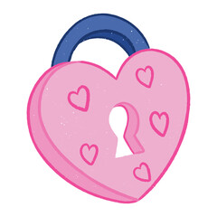 Valentine Cute Love Padlock Icon PNG