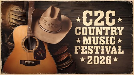 Country Music Festival Poster Featuring