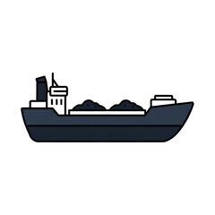 Obraz premium Bulk Carrier Ship Icon Transporting Coal