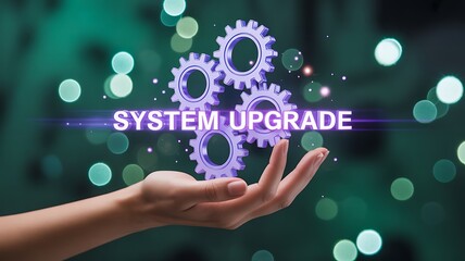 Obraz premium System upgrade concept with digital technology improvement and innovation 