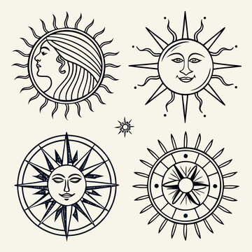 Ancient celestial navigation tools depicted with intricate detail and symbolism Vector