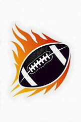 Flaming American Football Vector Logo – Dynamic Fire Sports Ball Silhouette Design