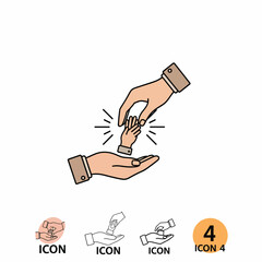Helping Hand Icon Set