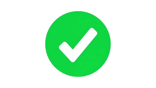Red Cross X Transforming into Green Check Mark Icon Animation. Wrong to Right, No to Yes Transition.