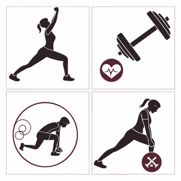 Illustrations of exercises that should be avoided during pregnancy Vector