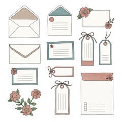 Vintage Stationery Set With Floral Accents