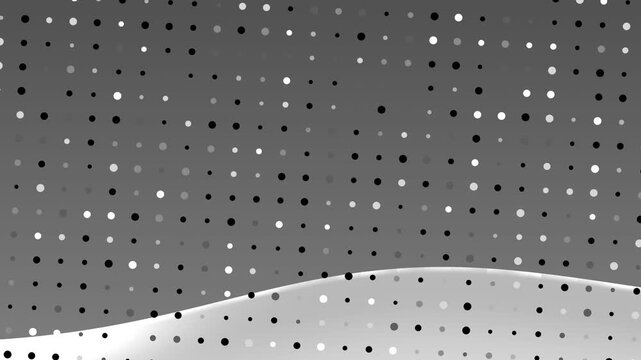 Abstract grayscale design with a polka dot pattern layered over a curving gradient
