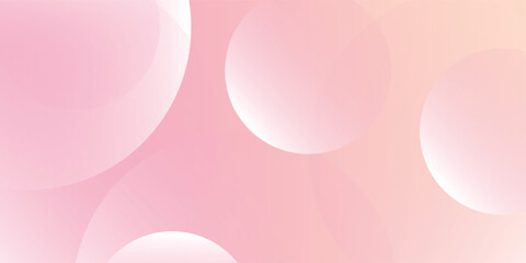 Minimalist banner background, pastel colorful, pink and yellow gradations. Circle effect style geometric. vector eps10 illustration