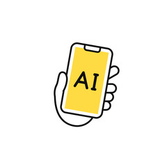 AIスマホのシンプルなベクターアイコンイラスト素材