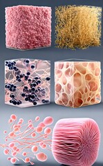 Diverse Types of Biological Tissues and Cellular Structures &ndash; Scientific Visual Collection