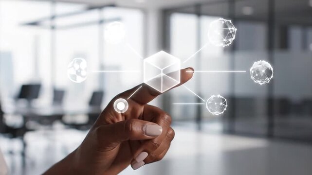Hand Interacting with Virtual Interface Elements.