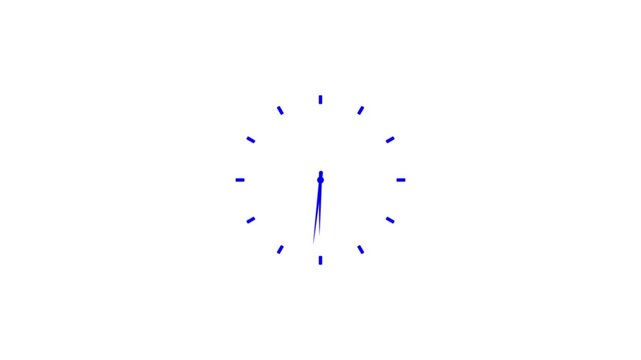 Minimalist wall clock design featuring black stencil-style numbers 12, 3, 6, and 9 with a single hand pointing to twelve o'clock on a textured off-white background.