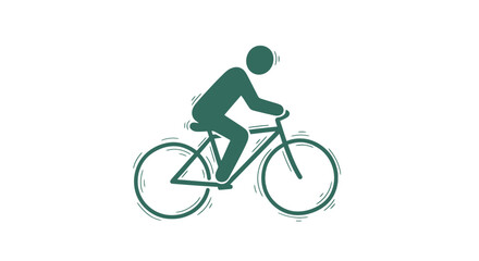 Naklejka premium Cyclist Riding Bicycle Silhouette Graphic.