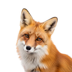 Obraz premium Portrait of a beautiful red fox isolated on white background
