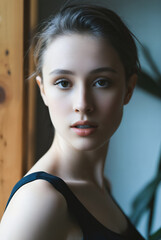 Generated art and fashion portrait of a woman.