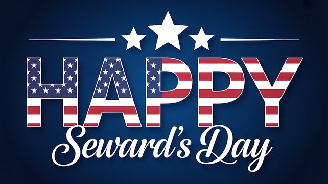Happy seward's day american holiday celebration banner
