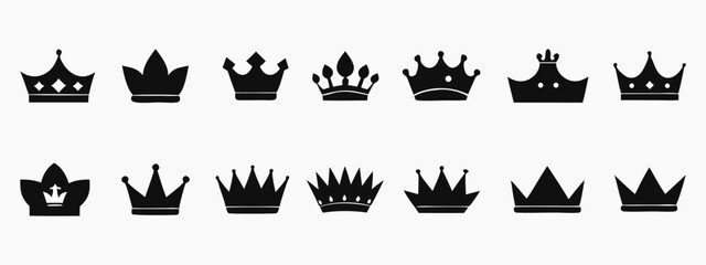 Obraz premium Crown symbol vector sign isolated on white background illustration for graphic and web design.