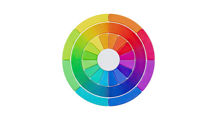 Obraz premium 3D Rendering of a Color Wheel with Two Rings
