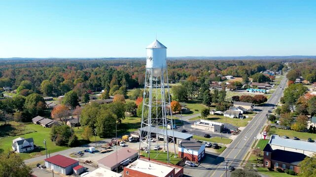 Spectacular drone footage of the famous Liberty water tower in Liberty NC