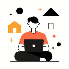 Remote Work Vector Illustration