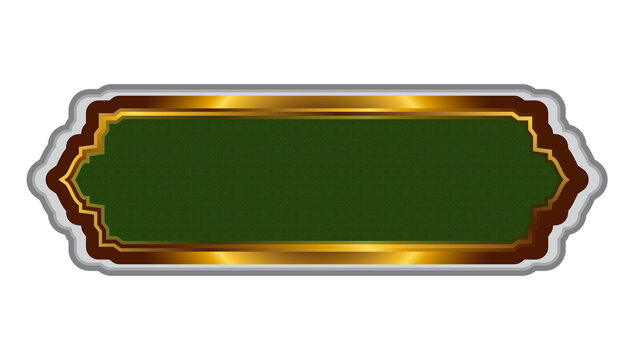Islamic frame ribbon arabic banner design with pattern heading box text for book brochure