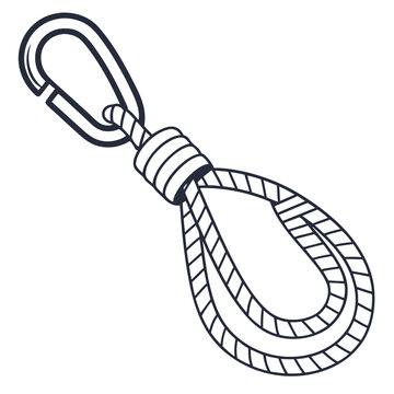 A detailed illustration of a noose hanging from a tree branch. Vector