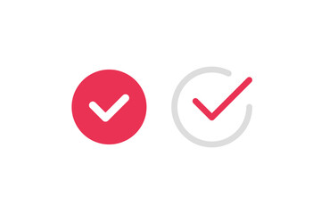 シンプルな丸いチェックマークのベクターイラストセット素材