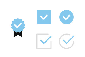 チェックマークのシンプルなベクターイラストセット素材