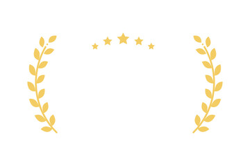 5つ星と月桂冠のシンプルなベクターイラスト素材
