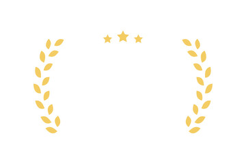 3つ星と月桂冠のシンプルなベクターイラスト素材