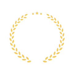 星と月桂冠のシンプルなゴールドフレーム素材