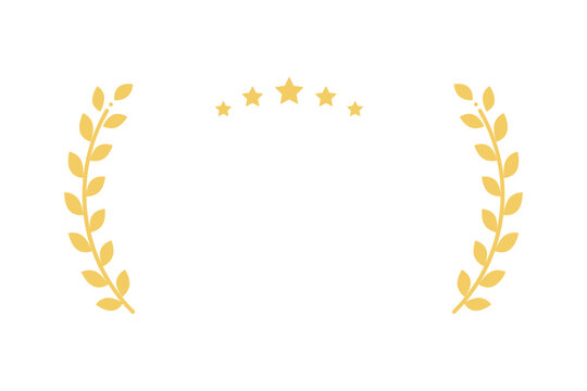 5つ星と月桂冠のシンプルなベクターイラスト素材